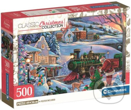 CLEMENTONI Puzzle Vánoční kolekce: Vánoční vlak 500 dílků
