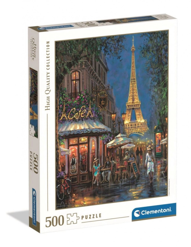 Puzzle Clementoni Night at the Eiffel Café 500 dílků