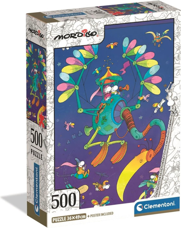 Clementoni - Puzzle 500 Mordillo Létající stroj