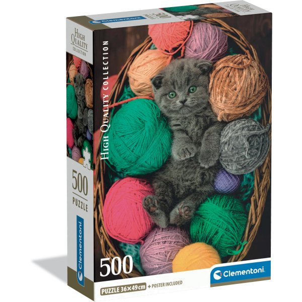 Puzzle chlupaté koťátko 500 dílků CLEMENTONI