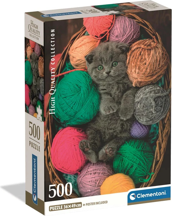 Puzzle chlupaté koťátko 500 dílků CLEMENTONI