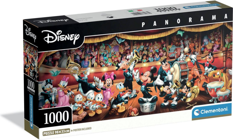 Clementoni panoramatické puzzle Disney Orchestr 1000 dílků