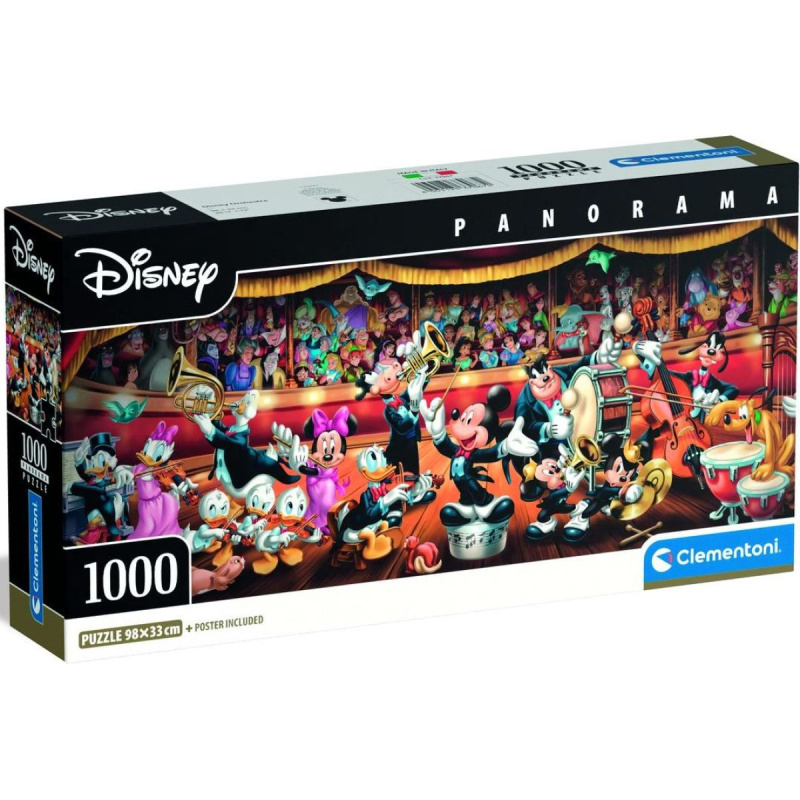 Clementoni panoramatické puzzle Disney Orchestr 1000 dílků