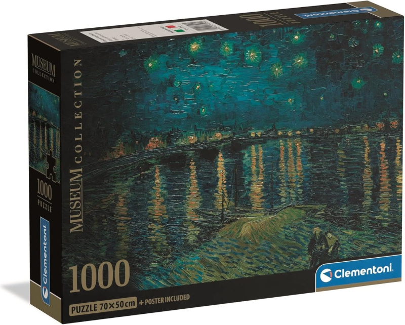 Clementoni - Puzzle 1000 Muzeum Hvězdná noc nad Rhônou