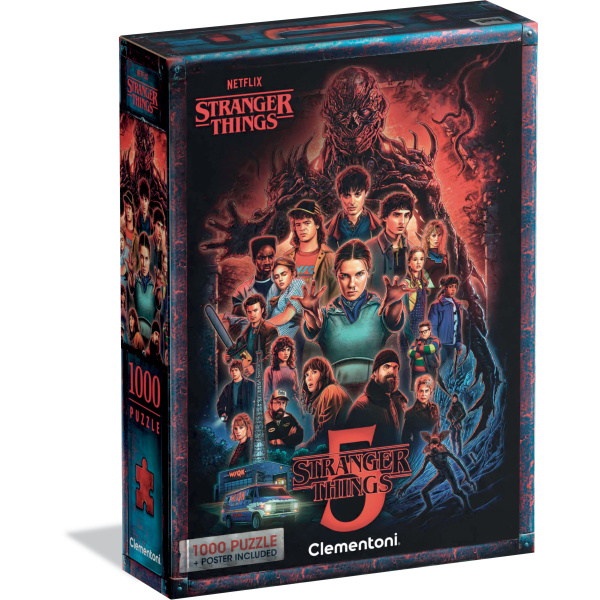 Puzzle 1000 Stranger Things 5 s plakátem Clementoni