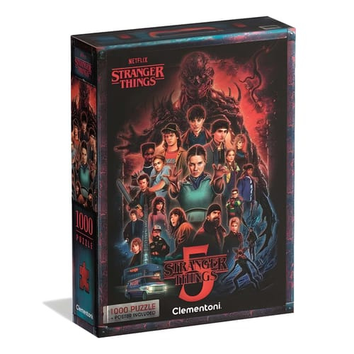 Puzzle 1000 Stranger Things 5 s plakátem Clementoni