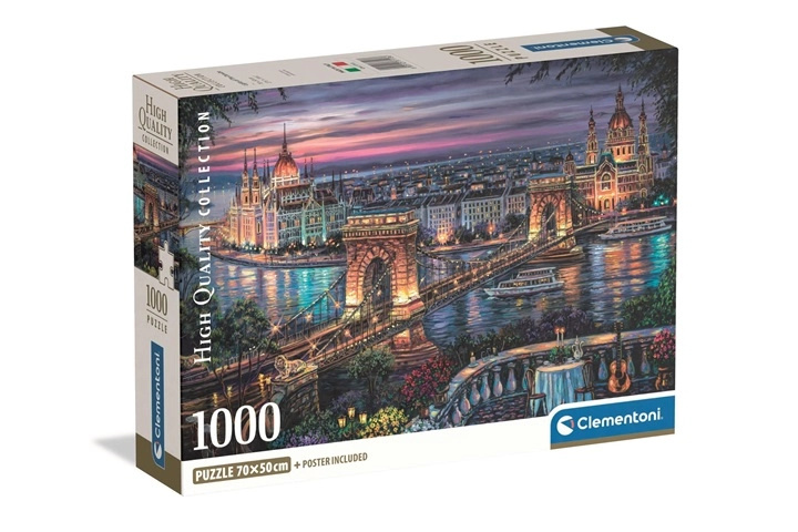 Clementoni puzzle Compact světla na Dunaji 1000 dílků