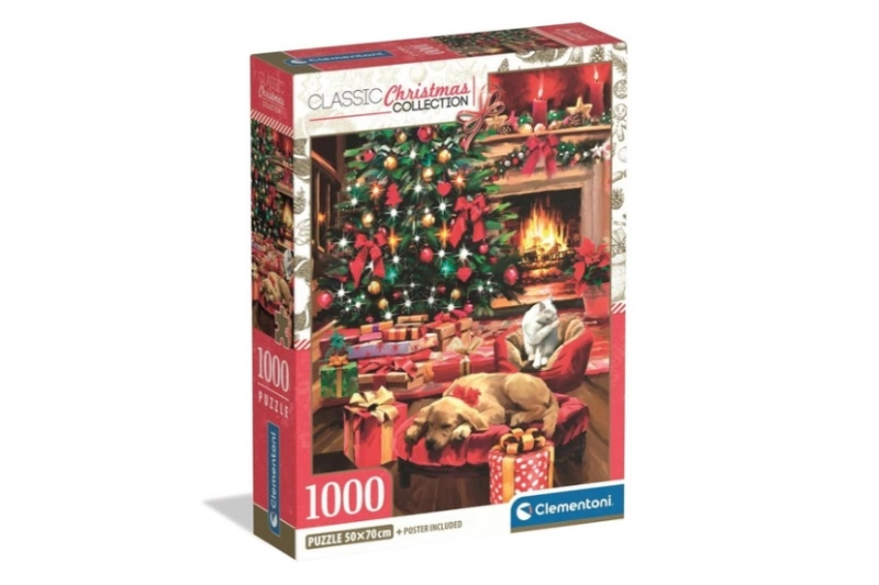 Clementoni puzzle 1000 dílků xmas cool vánoce u krbu