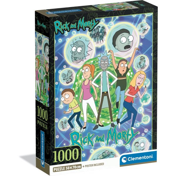 Clementoni puzzle Rick and Morty: multivesmírná koláž 1000 dílků
