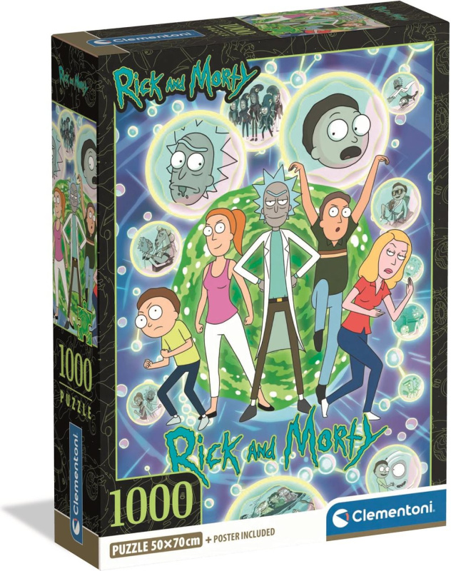 Clementoni puzzle Rick and Morty: multivesmírná koláž 1000 dílků