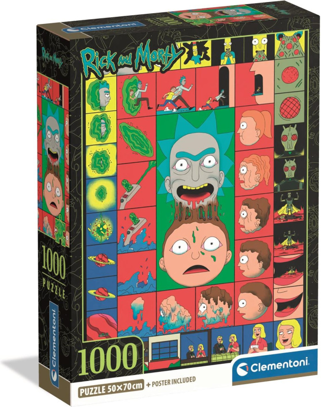 CLEMENTONI puzzle RICK AND MORTY: ikonické momenty 1000 dílků