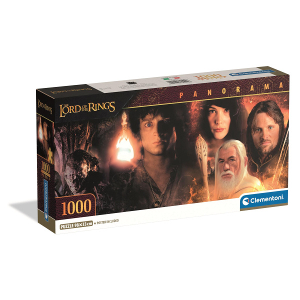Clementoni - Puzzle 1000 Panorama Pán prstenů