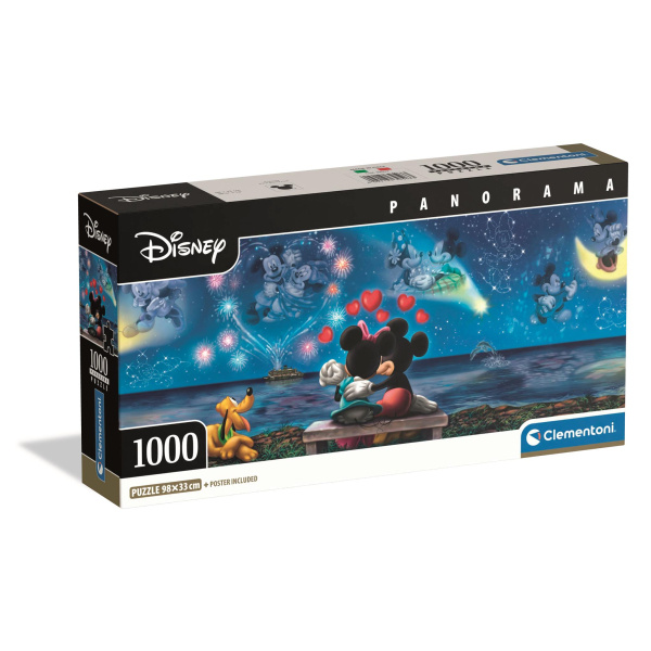 Clementoni - Puzzle 1000 Panorama Mickey a Minnie
