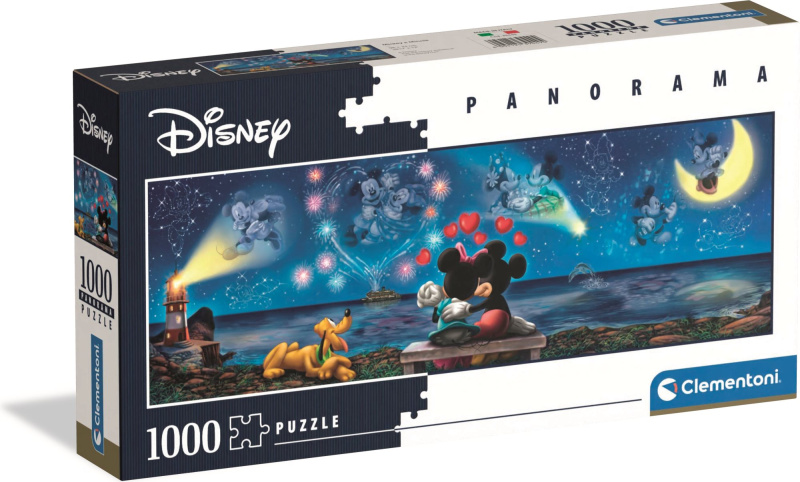 Clementoni - Puzzle 1000 Panorama Mickey a Minnie