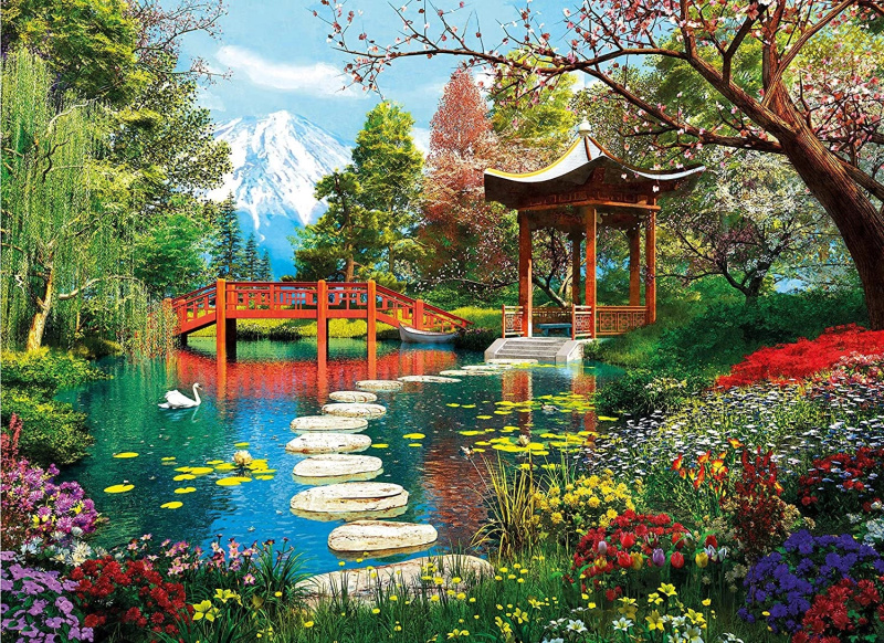 Clementoni - Puzzle 1000 Fuji zahrady