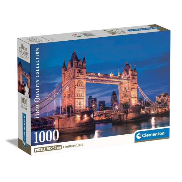 Puzzle 1000 dílků Kompaktní Tower Bridge v noci