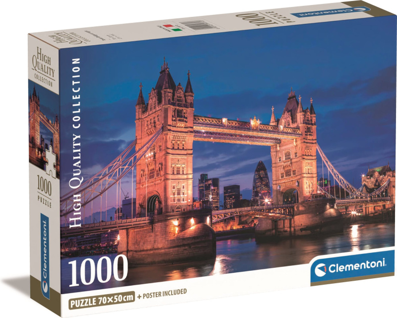 Puzzle 1000 dílků Kompaktní Tower Bridge v noci