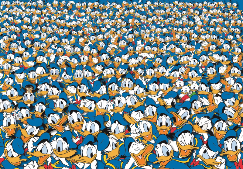 CLEMENTONI Puzzle Impossible: Kačer Donald 1000 dílků