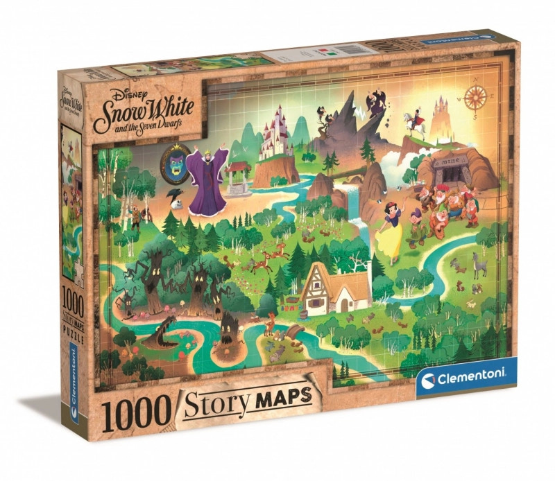 CLEMENTONI Story Maps Sněhurka 1000 dílků