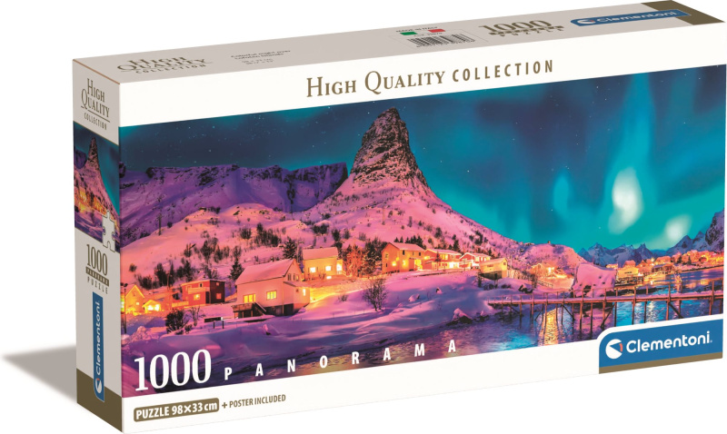 Puzzle Panorama: Noční ostrov Lofoty