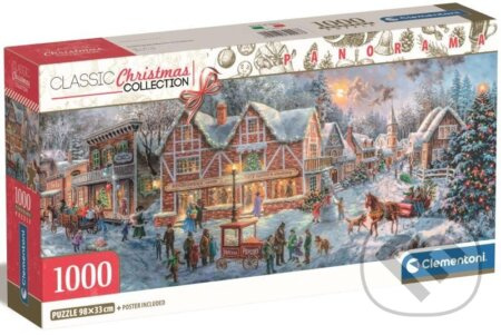 CLEMENTONI Panoramatické puzzle Vánoční kolekce: Příprava na Vánoce 1000 dílků