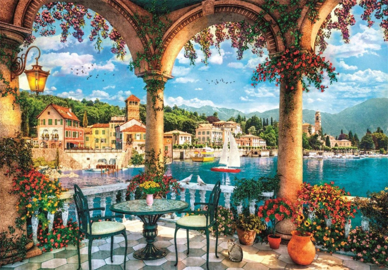 Puzzle Výhled na Jezero Como 1000 dílků