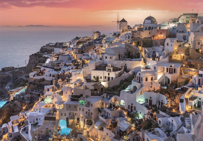 Puzzle Odstíny Santorini 1000 dílků