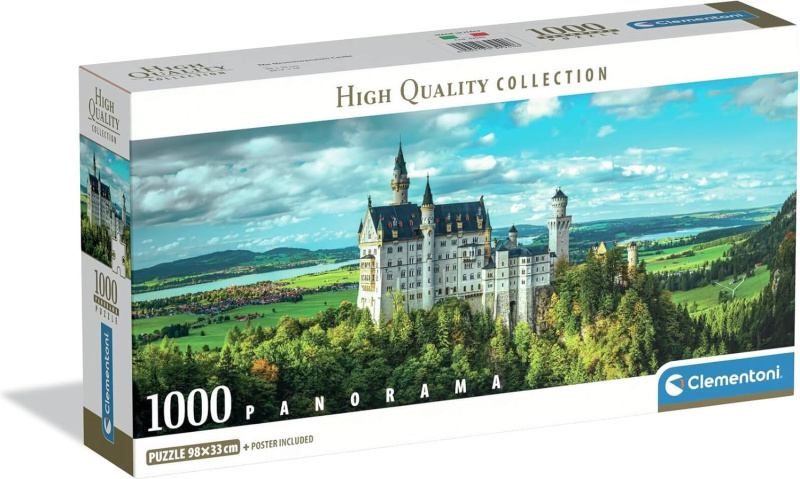 Clementoni - Puzzle 1000 Panorama Zámek Neuschwanstein