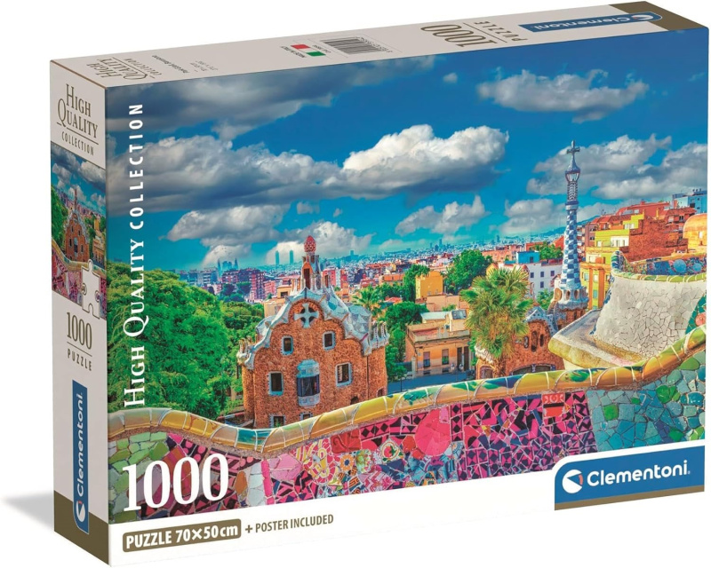 Clementoni - Puzzle 1000 Park Güell, Barcelona