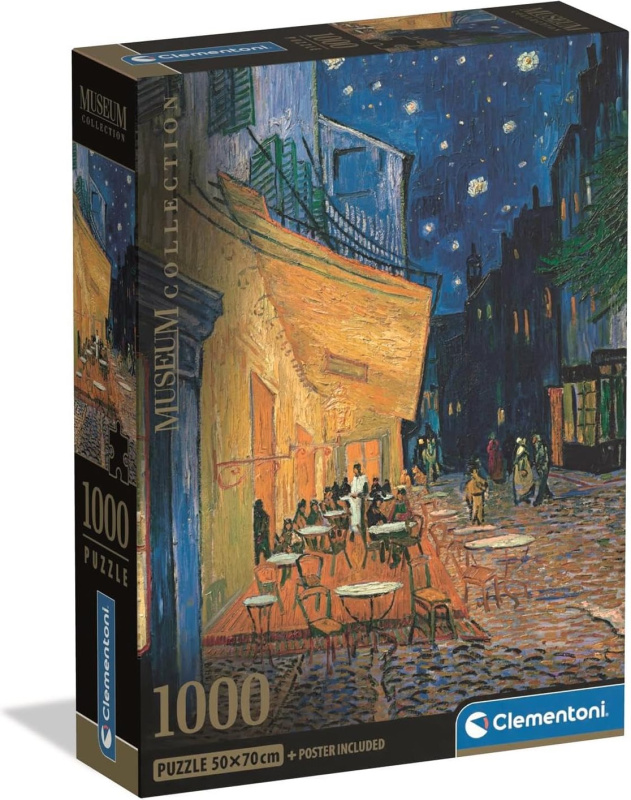 Puzzle Cleméntoni Museum Collection: Terasa kavárny v noci 1000 dílků