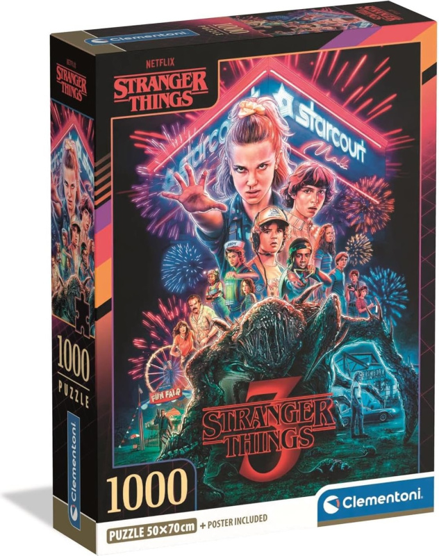 Puzzle 1000 STRANGER THINGS 3 plakát – Netflix, Clementoni