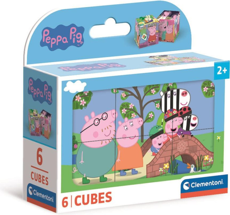 Clementoni Obrázkové kostky kubus Play For Future 6 kostek Prasátko Peppa