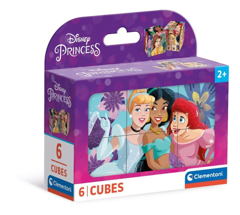 CLEMENTONI Obrázkové kostky Disney princezny, 6 kostek