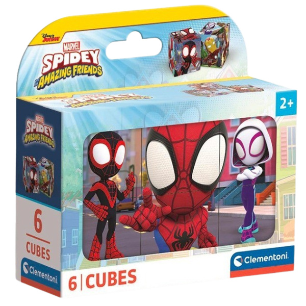 CLEMENTONI Obrázkové kostky Spidey a jeho úžasní přátelé, 6 kostek