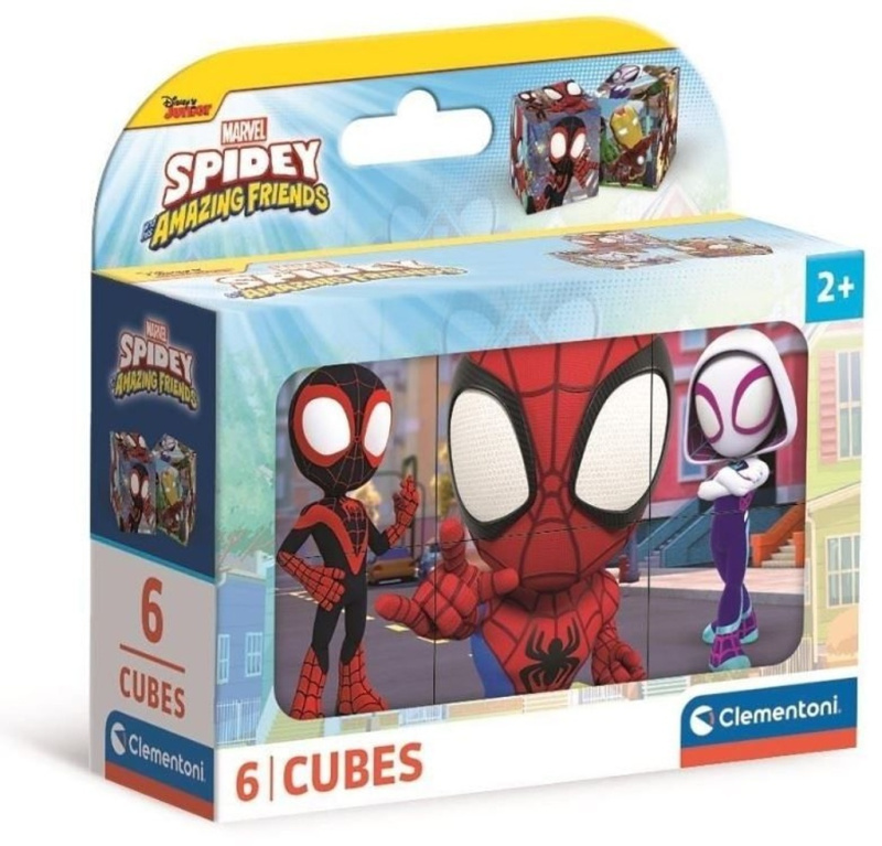 CLEMENTONI Obrázkové kostky Spidey a jeho úžasní přátelé, 6 kostek