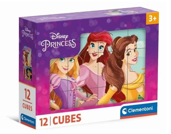 CLEMENTONI Obrázkové kostky Disney princezny, 12 kostek