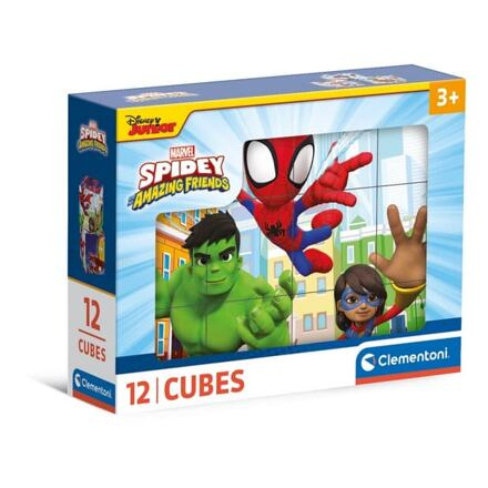 CLEMENTONI Obrázkové kostky Spidey a jeho úžasní přátelé, 12 kostek