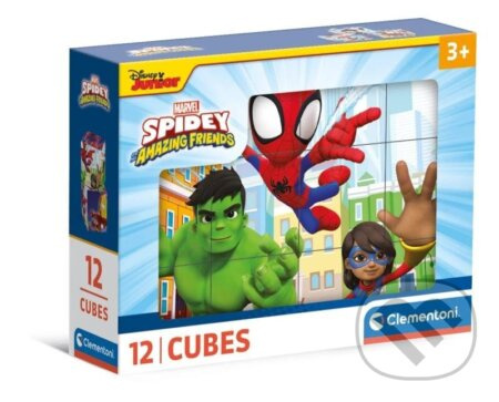 CLEMENTONI Obrázkové kostky Spidey a jeho úžasní přátelé, 12 kostek