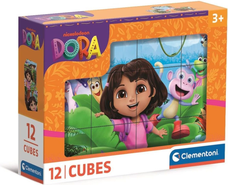 Obrázkové kostky Clementoni 12 kostek Dora Průzkumnice