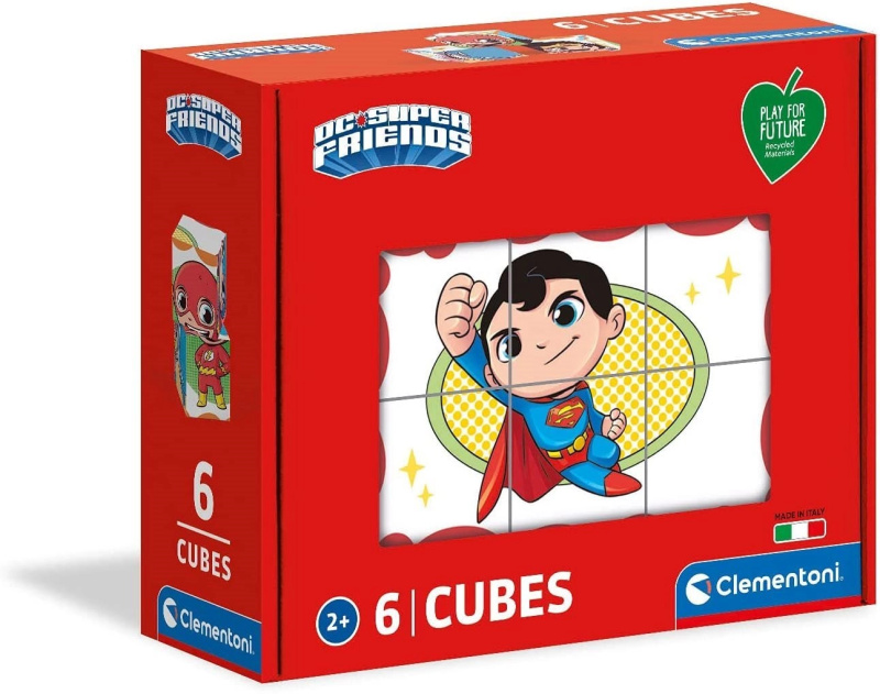 Obrázkové kostky DC Super Friends Play for Future (6 kostek) – Clementoni