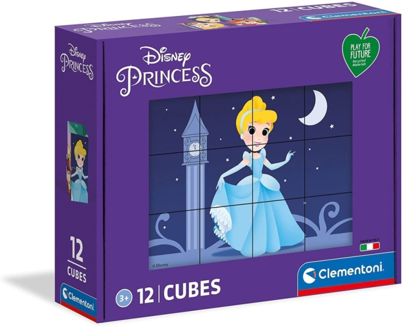 Obrázkové kostky Disney princezny, 12 kostek (Play For Future) - hra z kategorie Stavebnice