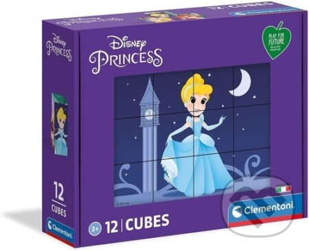 Obrázkové kostky Disney princezny, 12 kostek (Play For Future) - hra z kategorie Stavebnice
