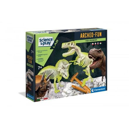 CLEMENTONI Science&Play ArcheoFun: T-Rex + Triceratops