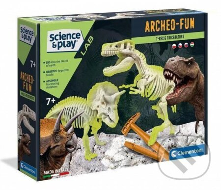 CLEMENTONI Science&Play ArcheoFun: T-Rex + Triceratops