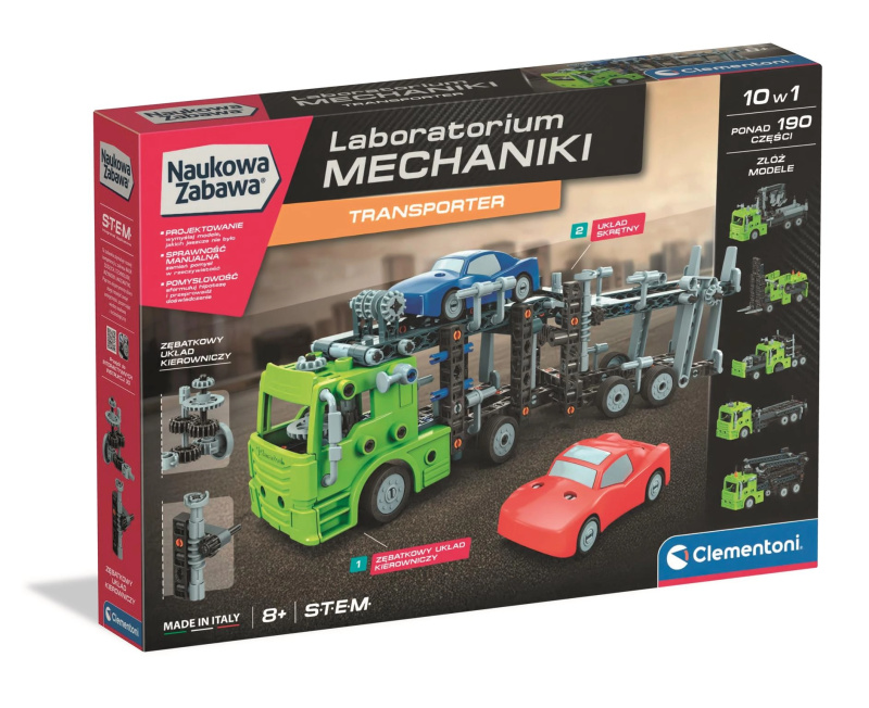 Laboratorium mechaniky – transporter stavebnice CLEMENTONI
