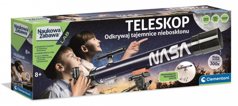 Teleskop NASA s 300× zvětšením a stativem