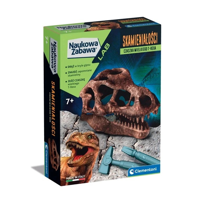 Vědecká sada fosilie lebka t-rexe