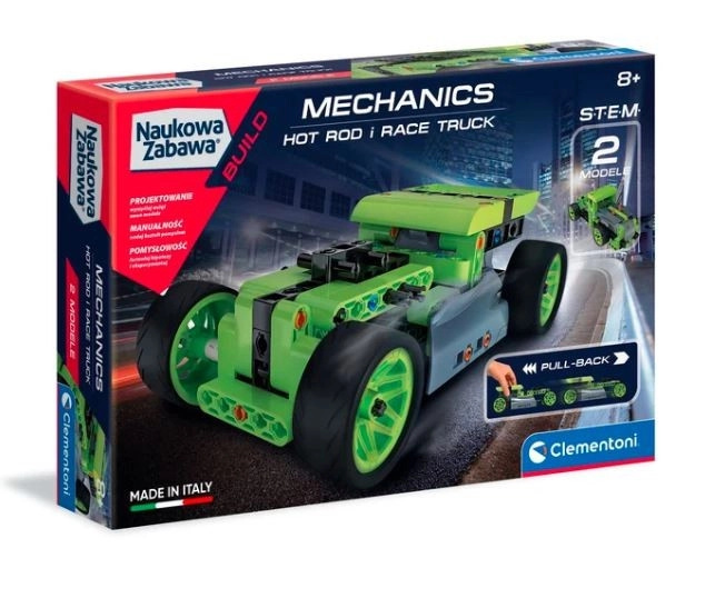CLEMENTONI Science&Play Mechanická laboratoř Hot Rod a Race Truck 50792