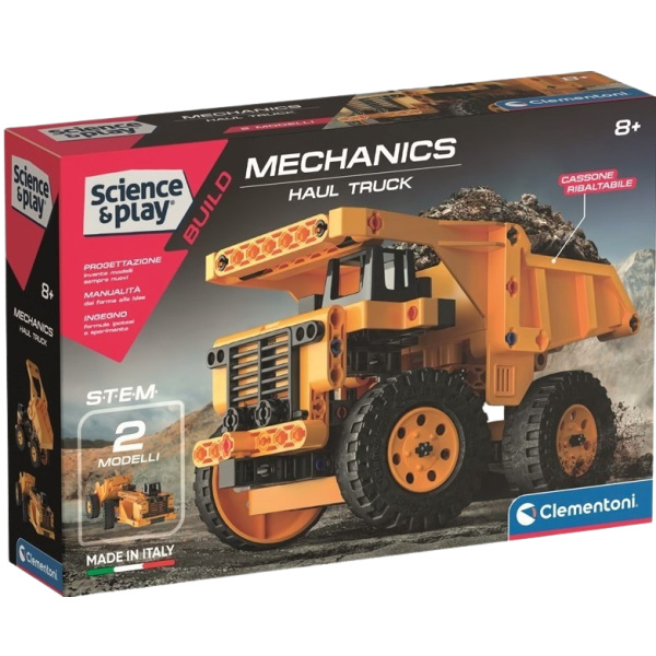 CLEMENTONI Science&Play Mechanická laboratoř Těžební auta 2v1