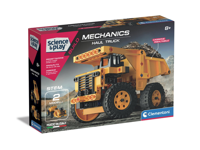 CLEMENTONI Science&Play Mechanická laboratoř Těžební auta 2v1
